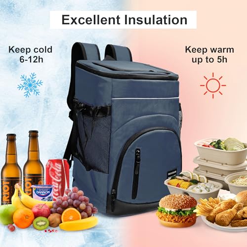 Outplea 30L Soft Cooler Backpack 36-Can, Large Insulated Picnic Bag with Top Easy Access Pocket - Image 3