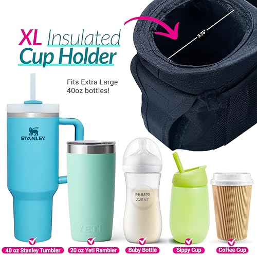 image for Swanoo Stroller Caddy Stroller Organizer With Cup Holder, Non Slip Str