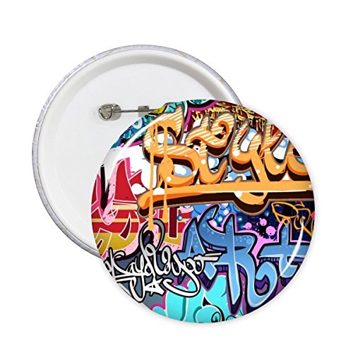 DIYthinker Graffiti Via Cultura Colorful Skull Cuore pittura murale decorato a mano Arte Americana illustrazione modello Pin circolari tasto del distintivo di abbigliamento decorazione 5pcs XXL