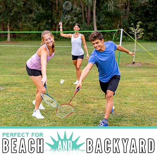 Franklin Sports Badminton Racket + Birdie Set - Replacement Badminton Equipment for Kids + Adults - 2 Player - 4 Player Badminton Racket Sets4