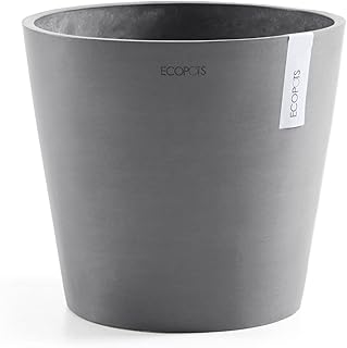 Ecopots Amsterdam Durable Modern Round Indoor/Outdoor Recycled-Based Com...