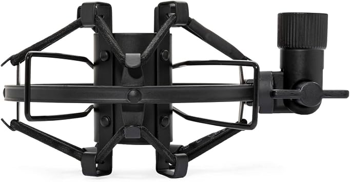 Knox Gear Microphone Shock Mount for 25mm to 28mm Handheld Microphones - Dynamic Mic Shock Mount - Anti Vibration Noise Isolation Shield Mic Holder - Studio Microphone Mount for Boom Arm or Desk Stand