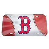 WinCraft MLB Boston Red Sox Crystal Mirror Baseball License Plate, Team Color, One Size