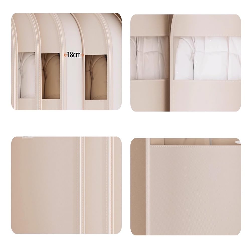 Fundas para Colgar Ropa con Ventana Transparente, Fundas Lavables para Ropa, Organización Del Armario Que Ahorra Espacio(Gray,130x58x18cm)