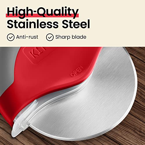 image for Kitchy Pizza Cutter Wheel with Protective Blade Cover, Ergonomic Pizza