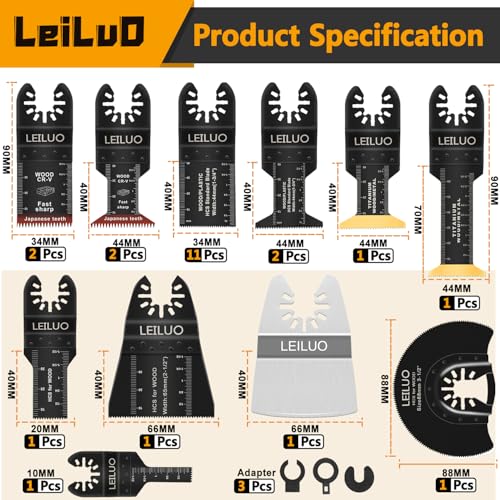 Lames de scie oscillantes universelles 155 pcs pour outil multifonction Dremel et DeWalt