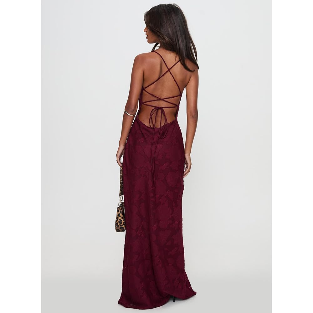 Vestido Largo Verano Mujer Vestido Lencero Sexy Sin Espalda Estampado Encaje, Elegante Vestidos Plisado Maxi Sin Mangas Cuello Halter Vestidos Playa Cóctel Bohemio Fluido Corte A