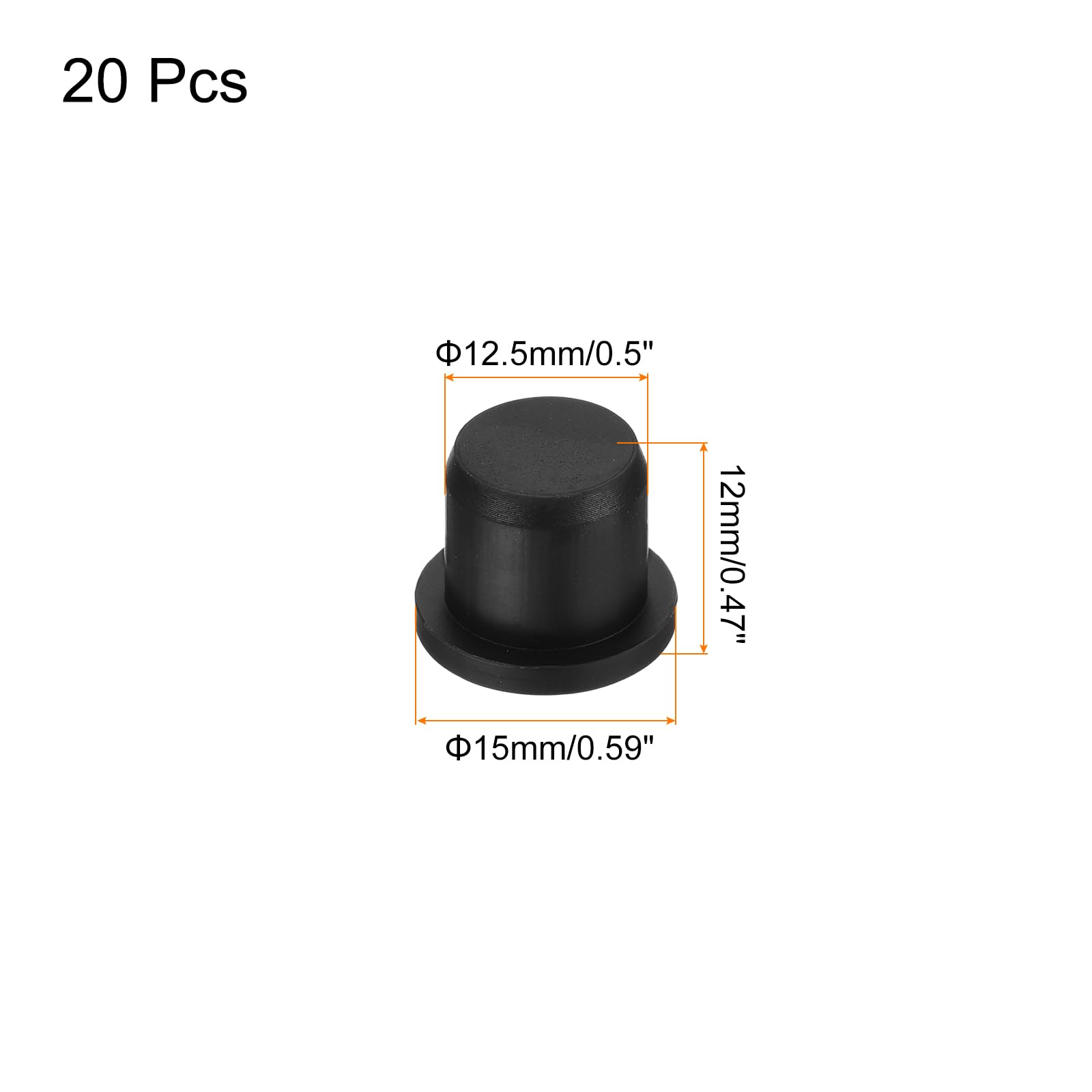12 Gummistopfen – 5 Mm Loch, Weich, Hitzebeständig, Für Töpfe & Küchengeräte, Schwarz