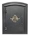 Qualarc MAN-1401-BL Not Applicable Manchester Column Mount Rust Free Cast Aluminum Mailbox with"Decorative Scroll Logo" in Black