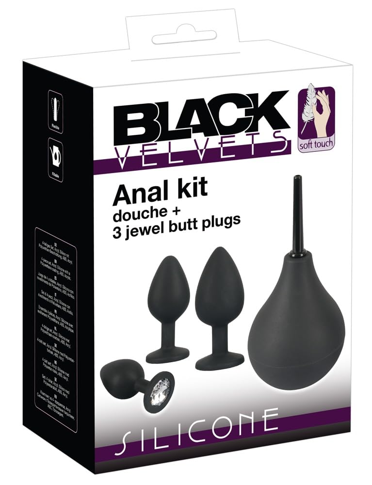 Black Velvets Anal Plug Set Black One Size