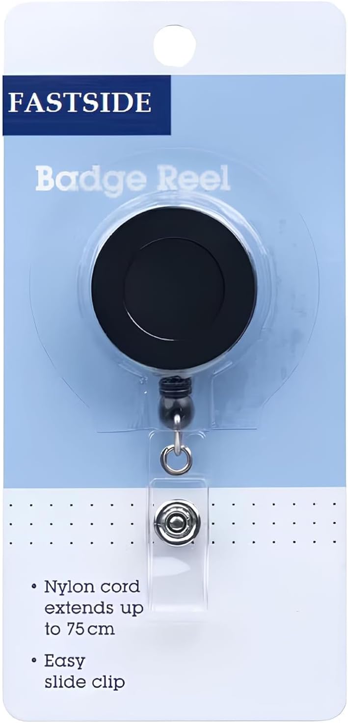 Retractable Badge Reel with Belt Clip - ID Card Holder Pulley, Smooth Pull Cord for Office, Work, Nurses, Teachers, Staff, Keychain Holder for Conferences(1, Classic Black)