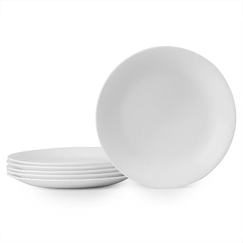 Corelle Livingware - Placa de postre, 8-1/2 pulgadas, color blanco, juego de 6