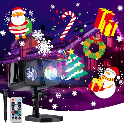 Minetom Christmas Projector Lights Outdoor 26 HD Effects (3D Ocean Wave + Patterns) Waterproof with Timer Landscape Lights for Indoor Halloween Holiday Christmas Night Disco Party, RGB + Multicolor Minetom Christmas Projector Lights Outdoor 26 HD Effects (3D Ocean Wave + Patterns) Waterproof with Timer Landscape Lights for Indoor Halloween Holiday Christmas Night Disco Party, RGB + Multicolor