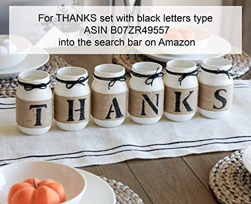 Rustic White Mason Jar Thanksgiving Centerpiece | Autumn Farmhouse Table Decor Set - Image 4