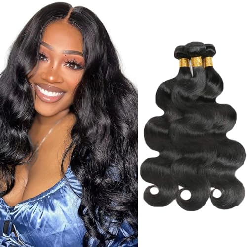 Color 1B Body Wave Bundles Human Hair Natural...