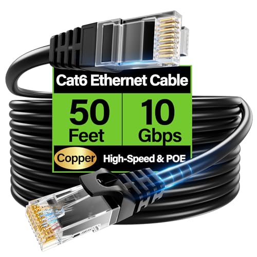 TuokaJu Cat6 50 ft Black