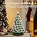 Best Choice Products 18in Large Ceramic Christmas Tree, Pre-lit Hand-Painted Tabletop Frosted Holiday Decoration w/Power Cord, 2 Star, 93 Multicolored Bulbs, LED Lights - Flocked/Green