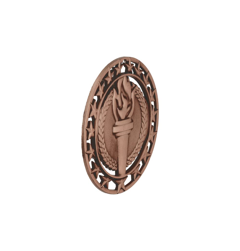 Hodges Badge Company Victory Torch Gold, Silber oder Bronze Medaillen mit rot-weißem und blauem Halsband, aus Metall, verkauft in Sets von 10 entweder Gold, Silber oder Bronze (Bronze)