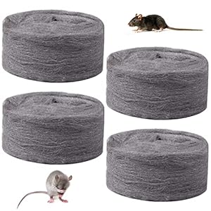 Saijer Staaldraadwol,4 stuks staalwol Grade 0000 staalwol muizen reinigingsdraad wollen pads ultra fijn staal wol gereedschap knaagdier controle hardware doek voor keuken hout glas metaal reiniging polijsten