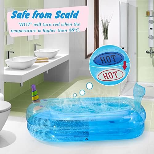 Zooawa Child Bathtub, Inflatable Child Tub Little Whale Toddler Bathing Tub Seat, Non-Slip Protected Toddler New child Tub Tub Transportable Journey Child Tub Foldable Bathe Basin for Ladies Boys, Blue 4 51G2yZUDd+L. AC