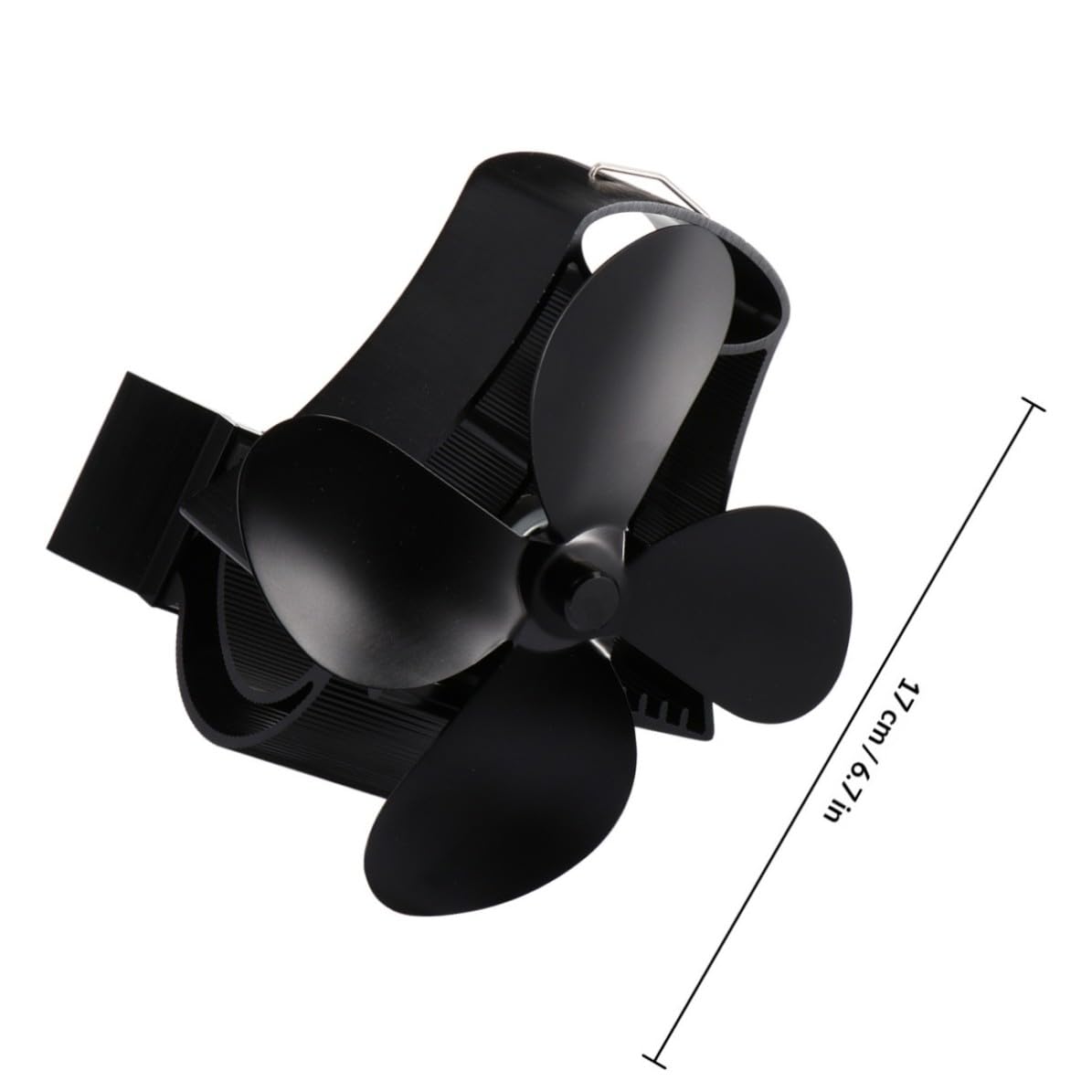 Ciieeo Ventilador de Chimenea Térmico de 4 Aspas, Aluminio Negro