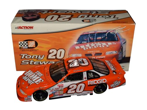 Autographed 2000 Tony Stewart 20 The Home Depot Racing (Winston Cup Series) Clear Window Bank Signed Action 1/24 Scale NASCAR Diecast Car with COA