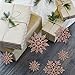 36pcs Christmas Rose Gold Snowflake Ornaments Plastic Glitter Snow Flakes Ornaments for Winter Christmas Tree Decorations Size Varies Craft Snowflakes
