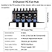 CybNemo 3 Pin 4 Pin PWM Chassis Fan Hub 4 Knob Cooling Fan Speed Controller 8 Channels PC Fan Hub 15 Pin SATA Powered for CPU HDD PCI Bracket Cooling System