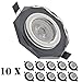 Produktbild 10er LED Einbaustrahler Set Schwarz Kristall/Glas mit LED GU10 Markenstrahler von LEDANDO - 7W - warmweiss - 30° Abstrahlwinkel - 50W Ersatz - A+ - LED Spot 7 Watt - Einbauleuchte LED eckig