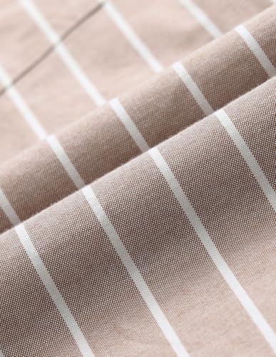 Image of U.S. Polo ASSN. Men's Brown Striped Cutaway Collared Neck Full Sleeve Formal Cotton Regular Fit Shirt