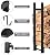 Khordin 4ft Firewood Rack Adjustable Heavy Duty Fire Wood Stand Holder for Outdoor Indoor Fireplace Log Storage, Metal Lumber Stacker Organizer, Black