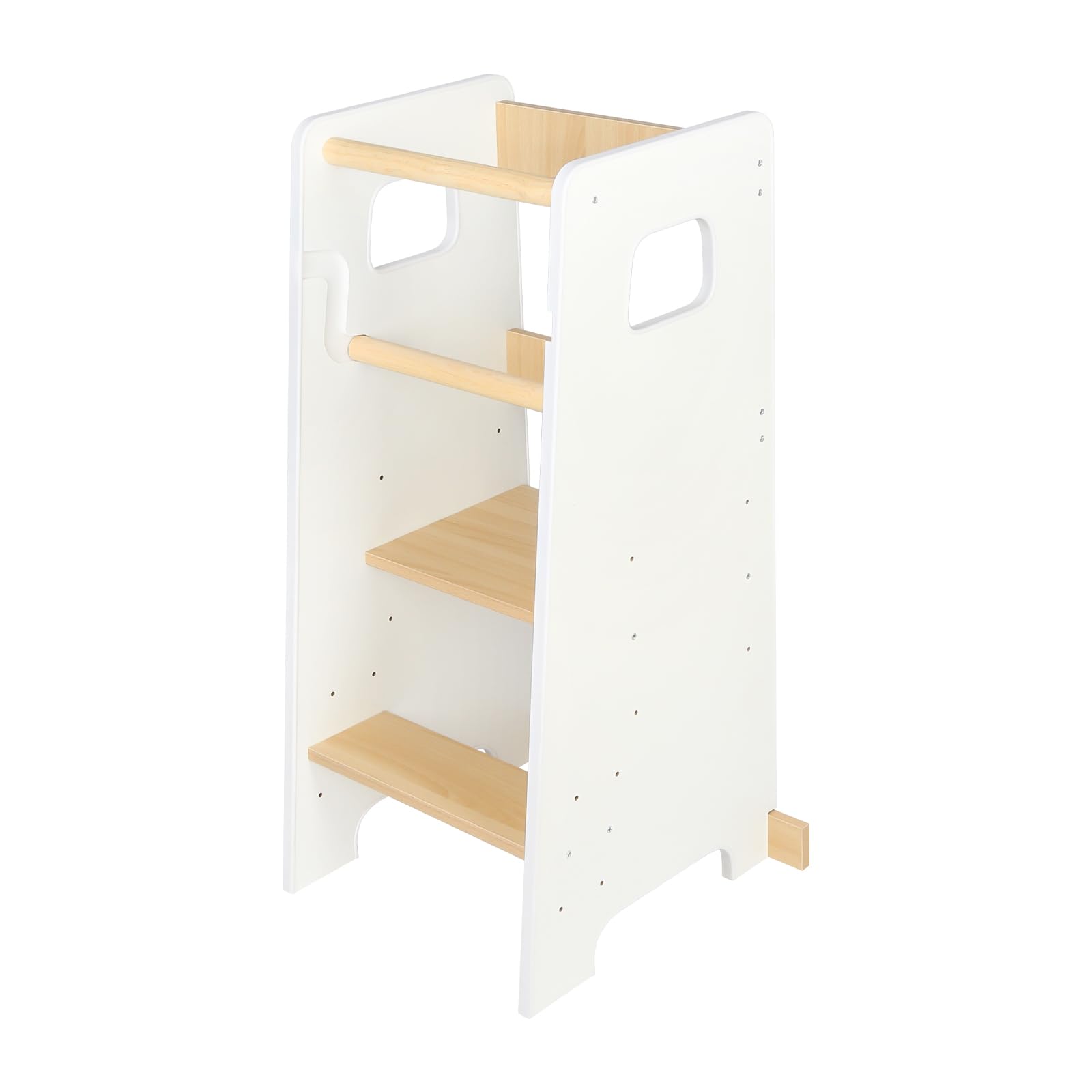 Lernturm für Kinder, Kippschutz mit 3 verstellbaren Höhen, für Waschbecken und Küche, Traglast 50 kg, 90 x 42 x 40 cm (weiß)
