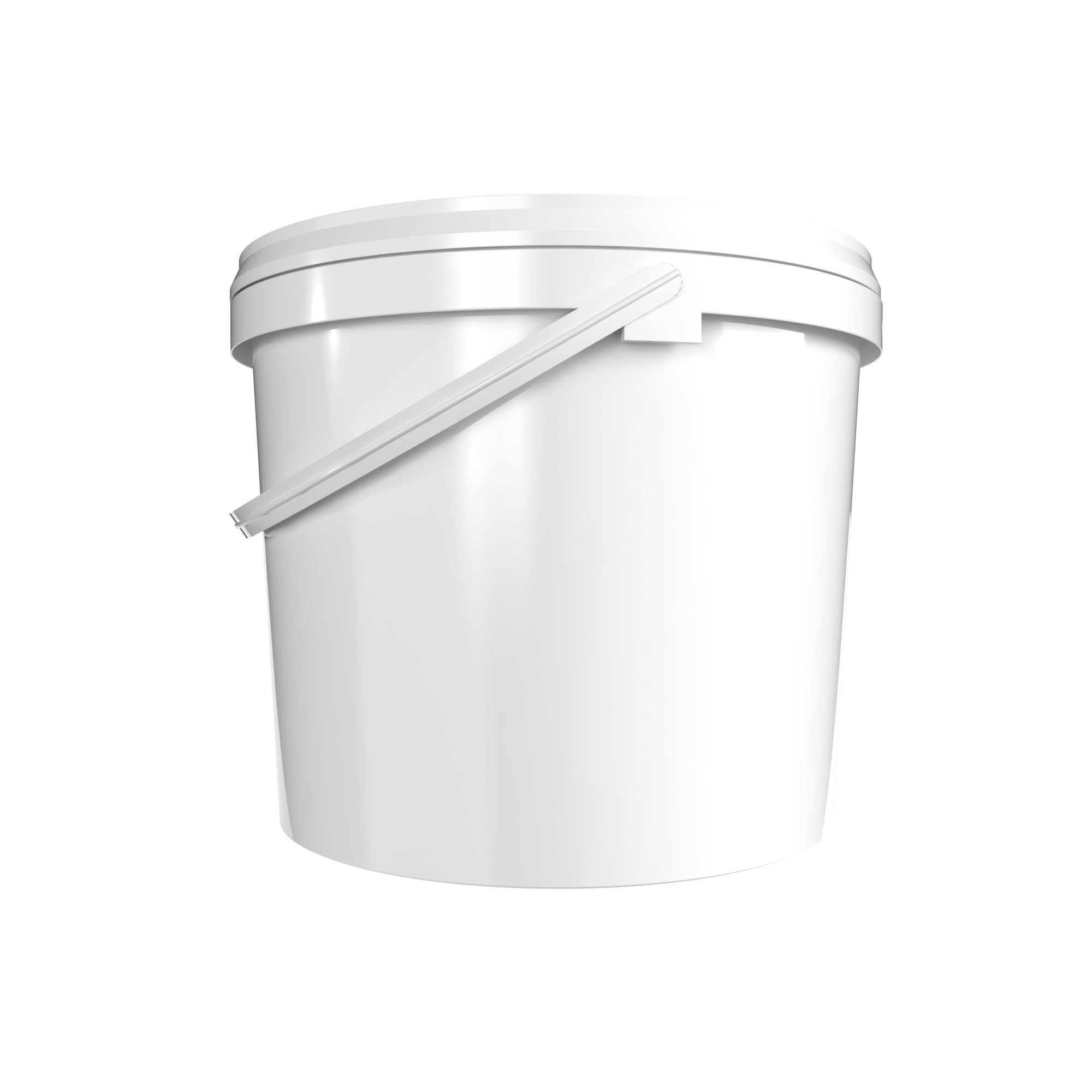 FixedByU Set van 3 lege emmers met deksel, 16 liter, grijs, geschikt voor levensmiddelen, luchtdicht en stabiel, met handvat en deksel, voor levensmiddelen, chemicaliën en muurverf, waspoeder, lijm