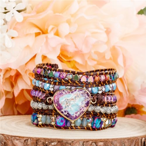 YGLINE Natural Stone Bracelet 3 Wraps Bracelet Handmade Boho Bracelet for Women Bracelet2