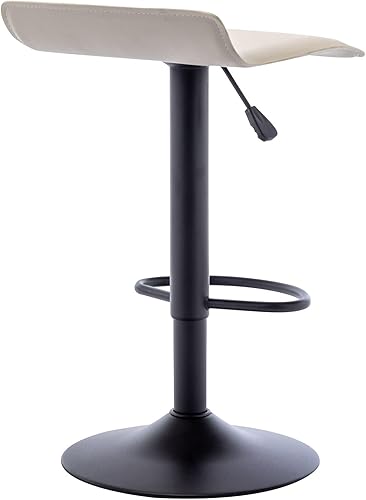 Miniatura 56 de Vogue Furniture Direct Juego de 2 taburetes de bar ajustables, modernos taburetes de bar giratorios de piel sintética con puente aéreo, silla de bar