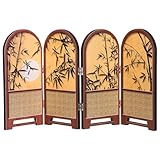Format pratique : ce paravent miniature pliable se pose facilement sur un bureau, un comptoir ou une étagère, offrant une solution de séparation décorative idéale pour les petits espaces et les chambres d’étudiant. modèle de paravent miniature de style chinois