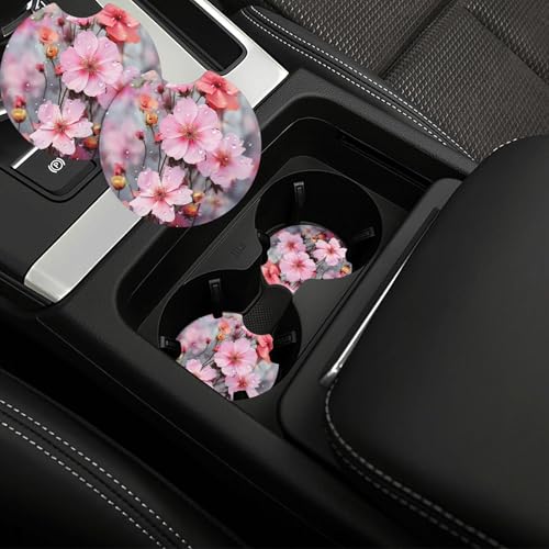 2 Posavasos para Portavasos de Auto Diseño Flor Negro miniatura 1