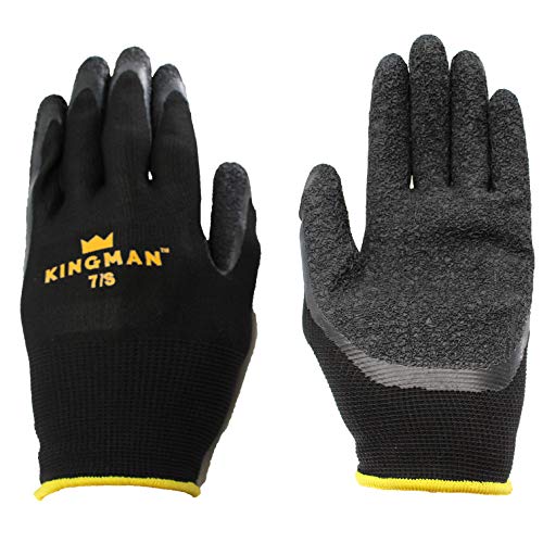 Kingman Latex Foam Grip Coated Work Gloves (Medium (4 Pairs))