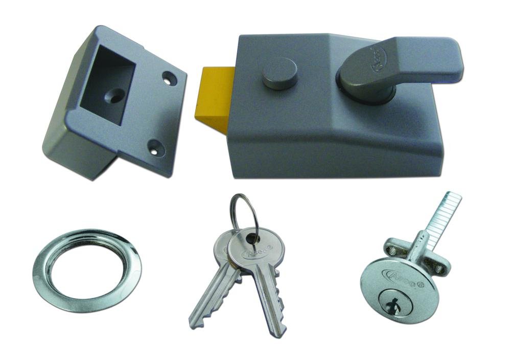 Asec Grey As14 & As18 Non-Deadlocking Nightlatch