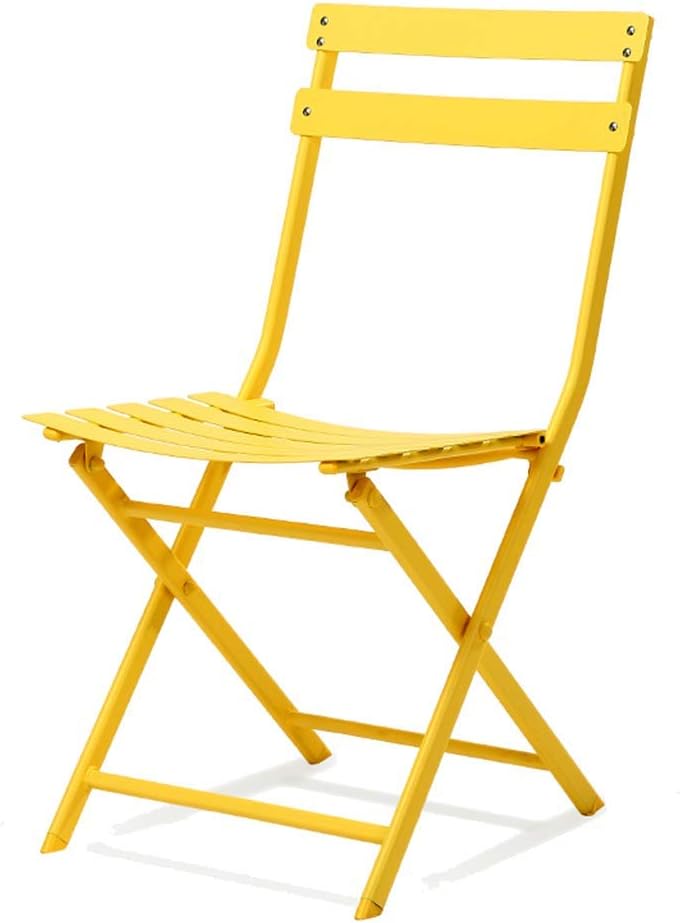 Folding Chair Dining Chair Fashion Simple Wrought Iron Chair European Balcony Leisure Chair Metal Chair (Color : Blue) Colour:Green (Color : Blue)