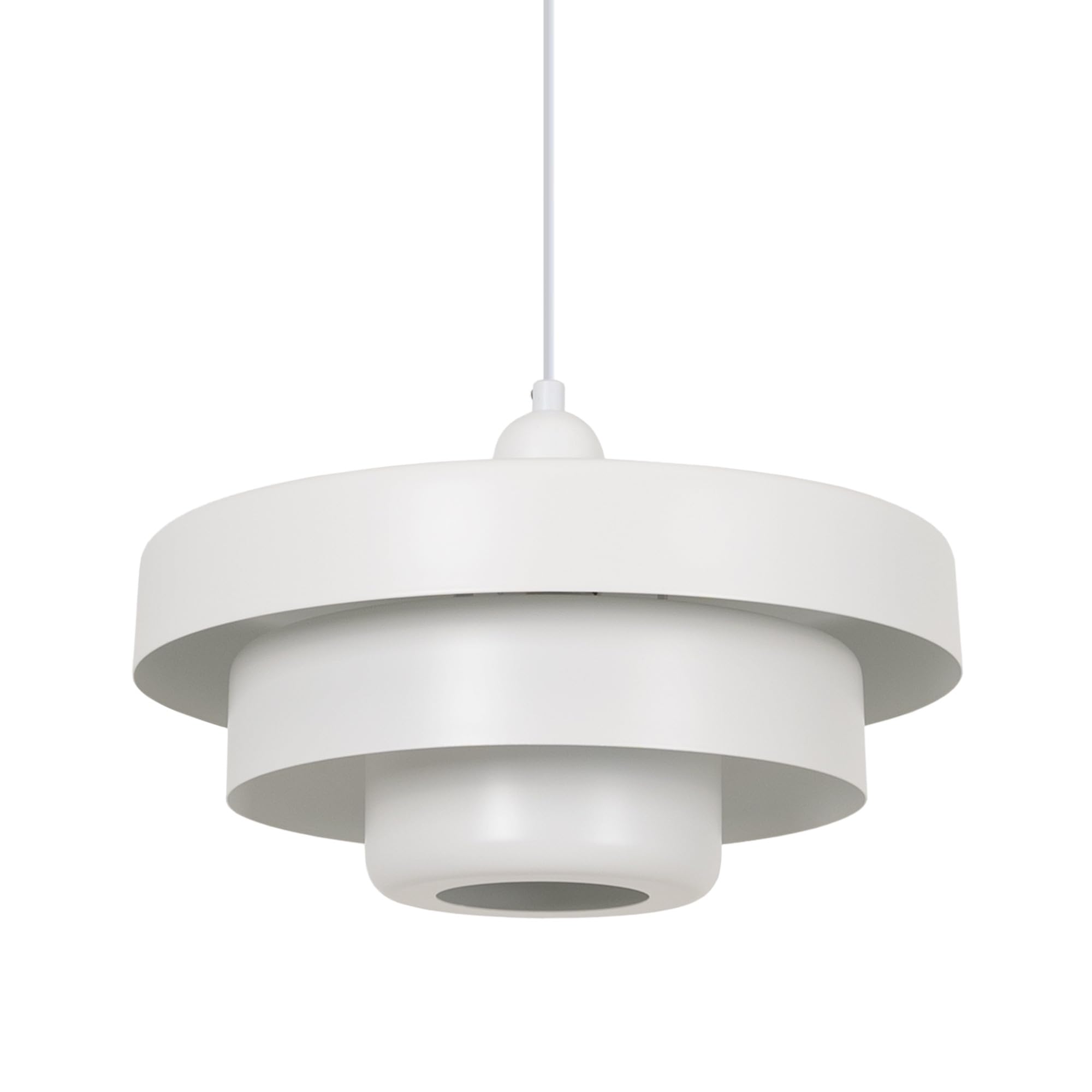 BARCELONA LED Lámpara Colgante MACARRON Blanco 3 Niveles Metal Hierro Estilo Bauhaus E27