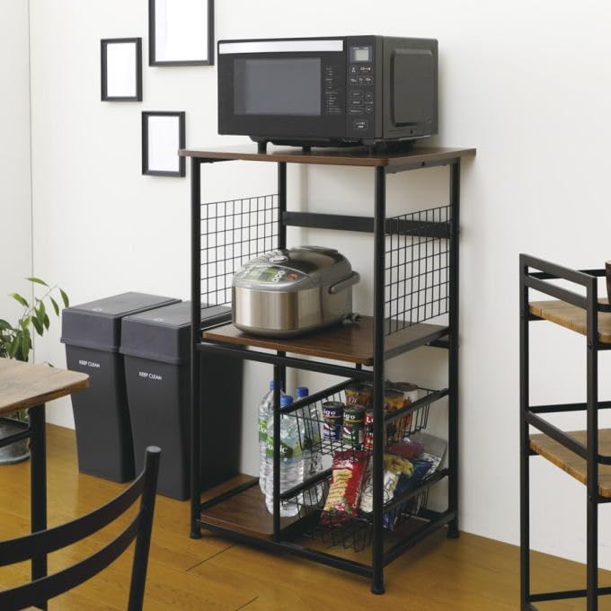 Amazon｜レンジ台 キッチンラック 大型レンジ台 60cm幅 ヘルシオレンジ