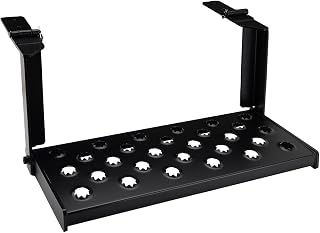 26" W Folding Large Trailer Stair with Quick Release Pins, Hinged RV Step with Hardware for Campers Trucks Entry Platform Ladder - Heavy Duty Punch Plate Non-Slip 350 lb. Capacity