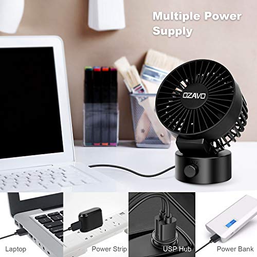 OZAVO Mini Ventilatore USB da Tavolo Scrivania con...