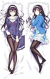 Ditooms Dakimakura Body Pillowcase Anime Pillow Cover Saenai Heroine no Sodatekata Kasumigaoka Utaha Anime Bed Set 14x39inch Double-Side Manga Anime Cosplay Pillow Cushion Cover Home Room Decor SO84