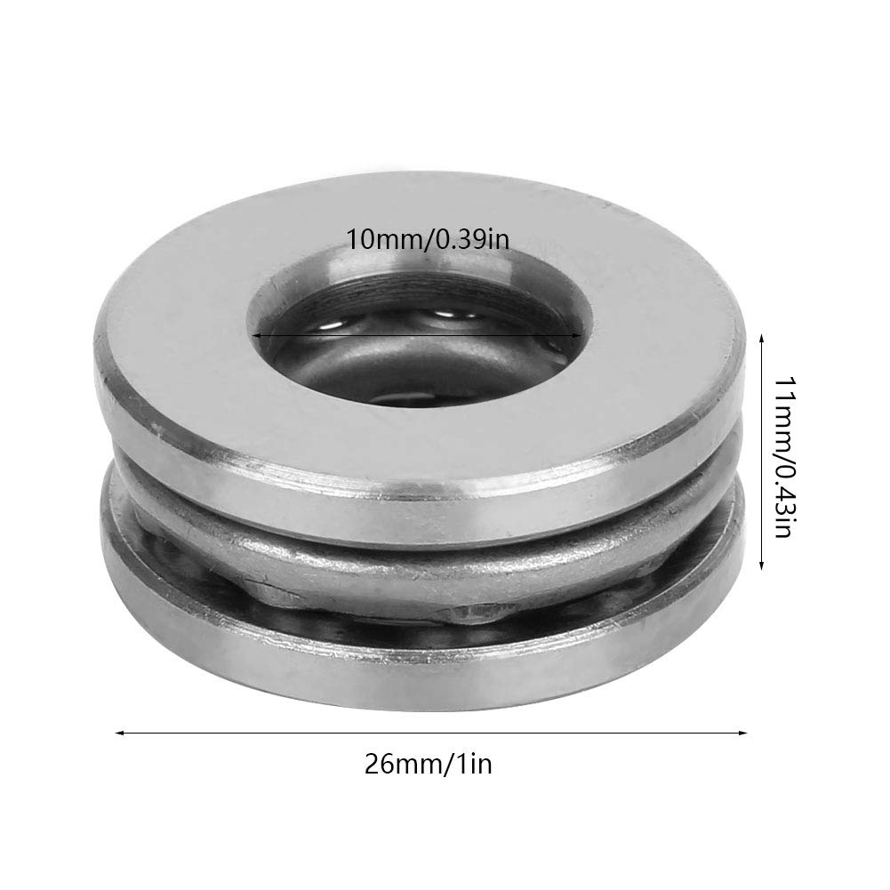ANKROYU 5 PCS 51200 Thrust Ball Bearings, Accurate Plane Axial Ball Thrust Bearing Set, Low Noise Thrust Bearing Replacement, Industrial Hardware Accessory