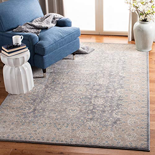 SAFAVIEH Traditionell Teppich für Wohnzimmer, Esszimmer, Schlafzimmer - Sofia Collection, Kurzer Flor, Hellgrau und Beige, 155 X 231 cm SAFAVIEH Traditionell Teppich für Wohnzimmer, Esszimmer, Schlafzimmer - Sofia Collection, Kurzer Flor, Hellgrau und Beige, 155 X 231 cm