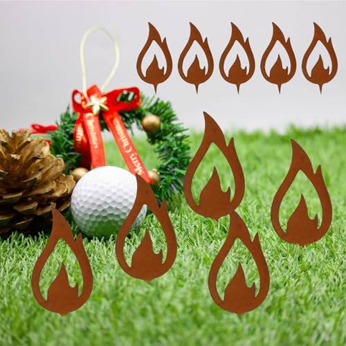 10er Set Gartenstecker Weihnachten, Flammen Rost Deko Weihnachten,...