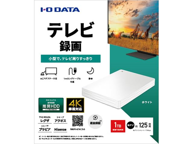 か*姫様 IODATA HDPH-UTV1W ポータブルハードディスク Amazon | HDPH-UTV1W USB 5Gbps(USB 3.2 Gen1)対応 ポータブル