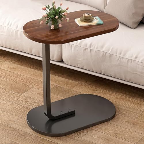 Mesa auxiliar en forma de C de madera y metal pequeña para el sofá modelo D 1